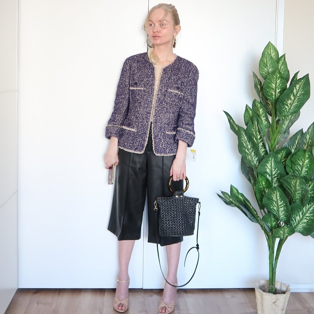 Talbots Purple Tweed Blazer